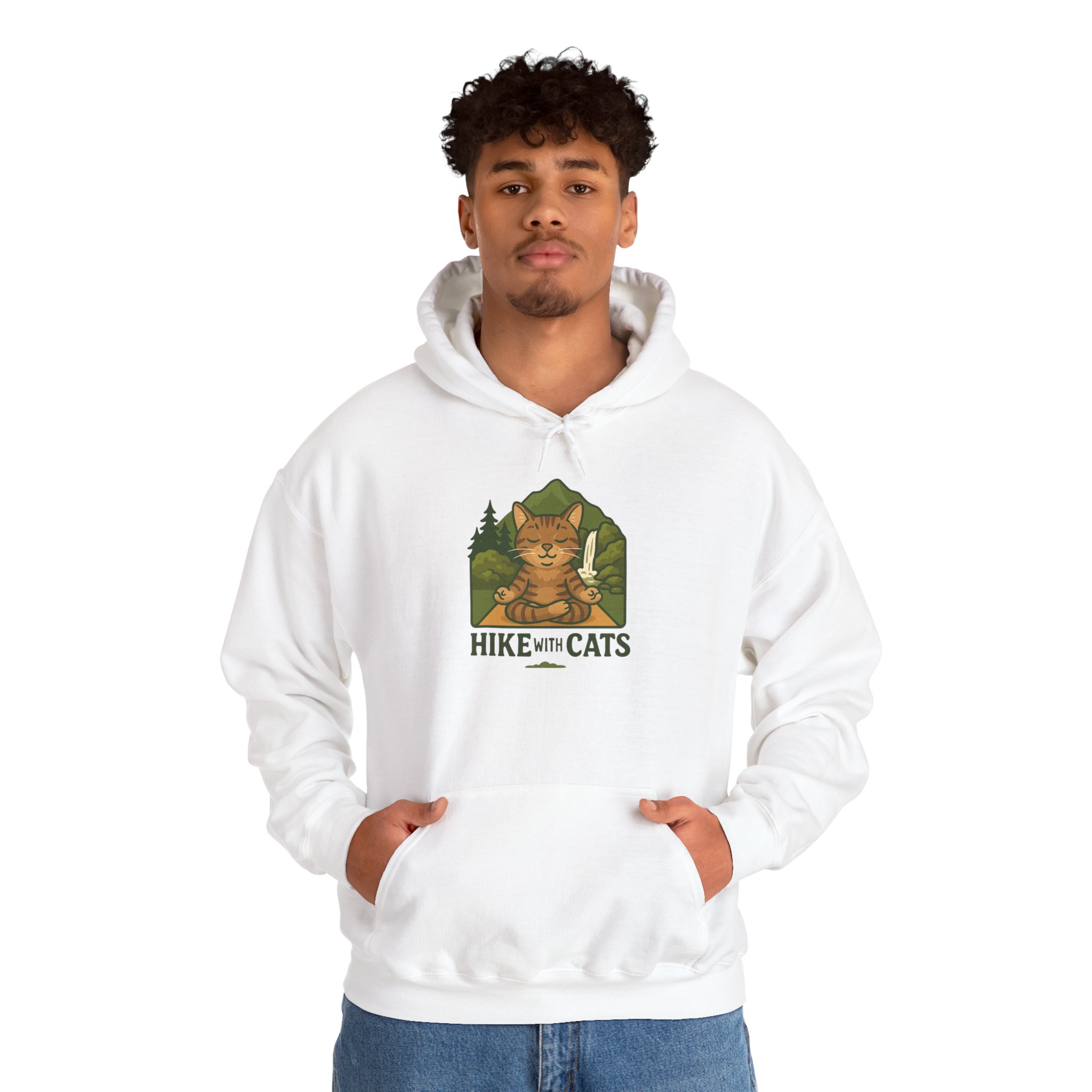 Cozy Zen Hike With Cats Hoodie - Image 2