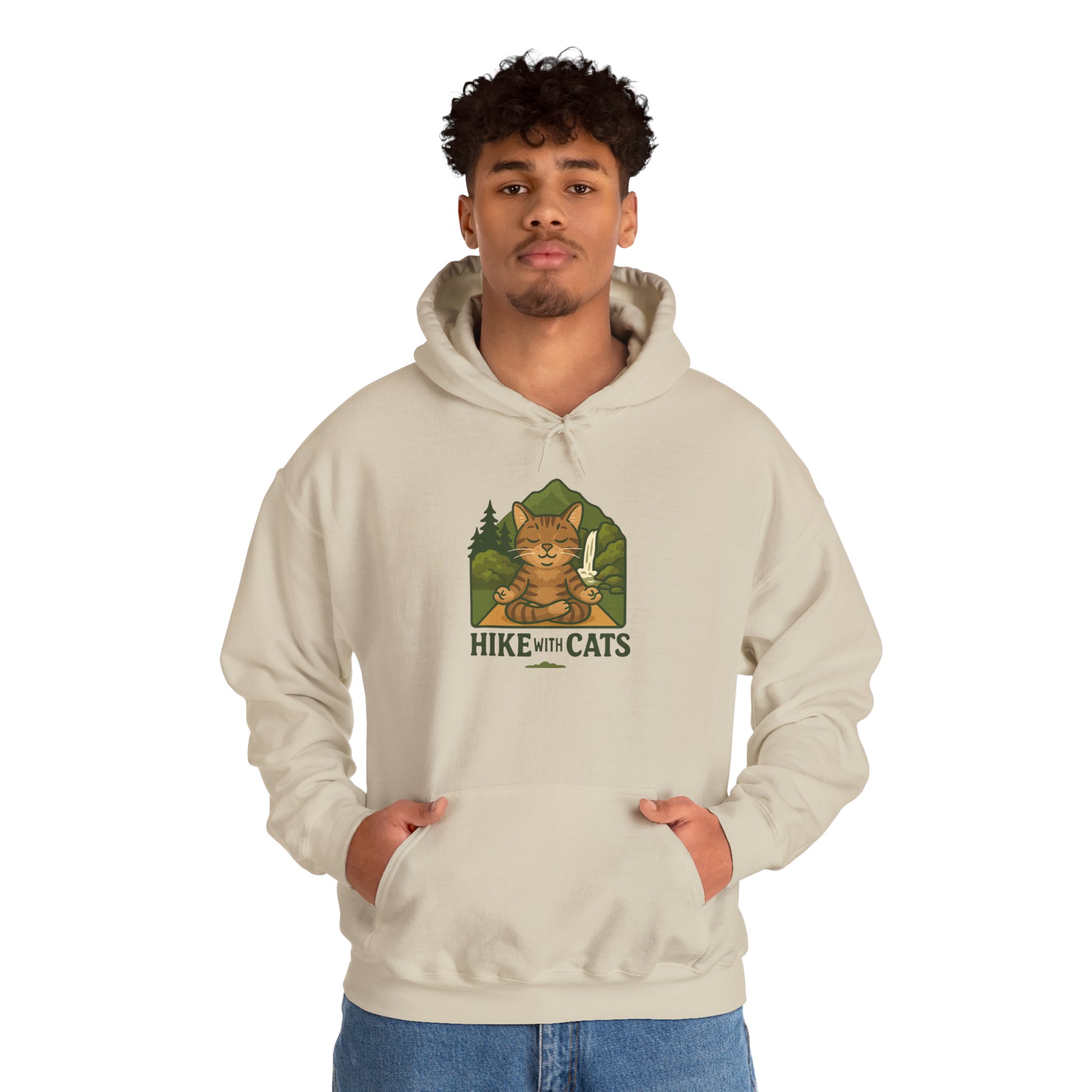 Cozy Zen Hike With Cats Hoodie - Image 5
